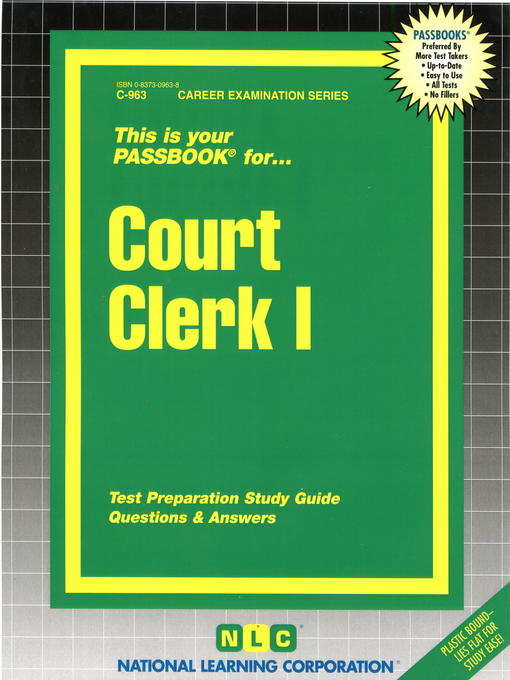Title details for Court Clerk I by National Learning Corporation - Available
